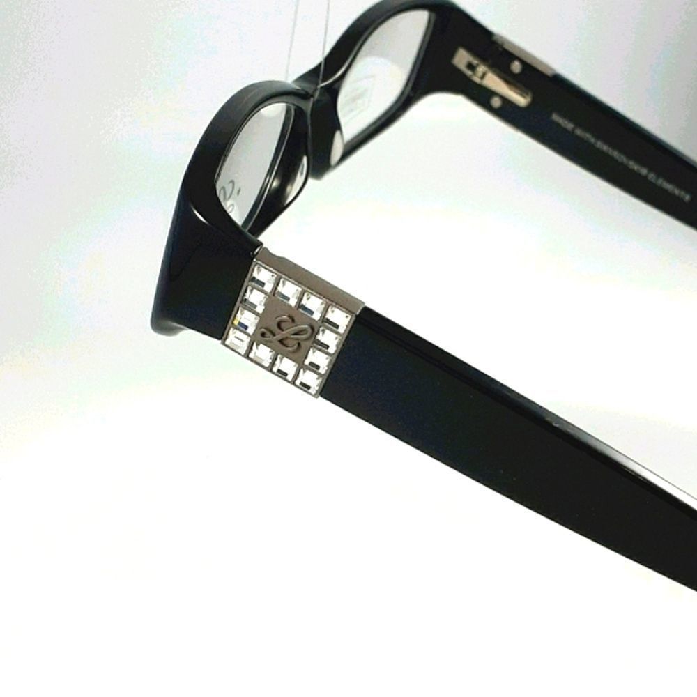 NEW Ladies Rx'able Eyeglass Frame, sassy bling BLACK 53-17-135 - Picture 3 of 4